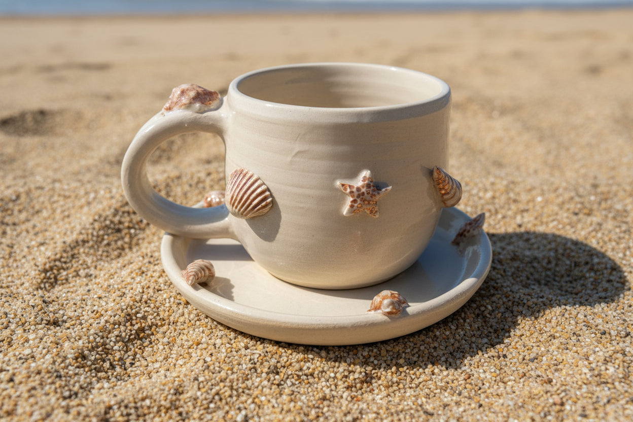 Sea Shell Cup and Saucer