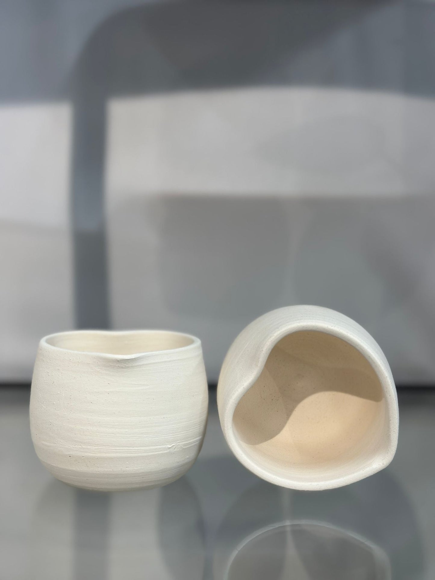 Heart Cup bisque piece to paint at Ceramic Cube Doha