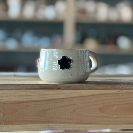 Mug with No-Face, Flowers & Heart