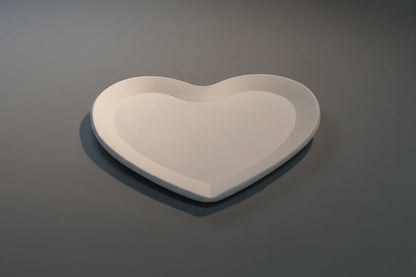 Heart Plate big bisque piece to paint at Ceramic Cube Doha