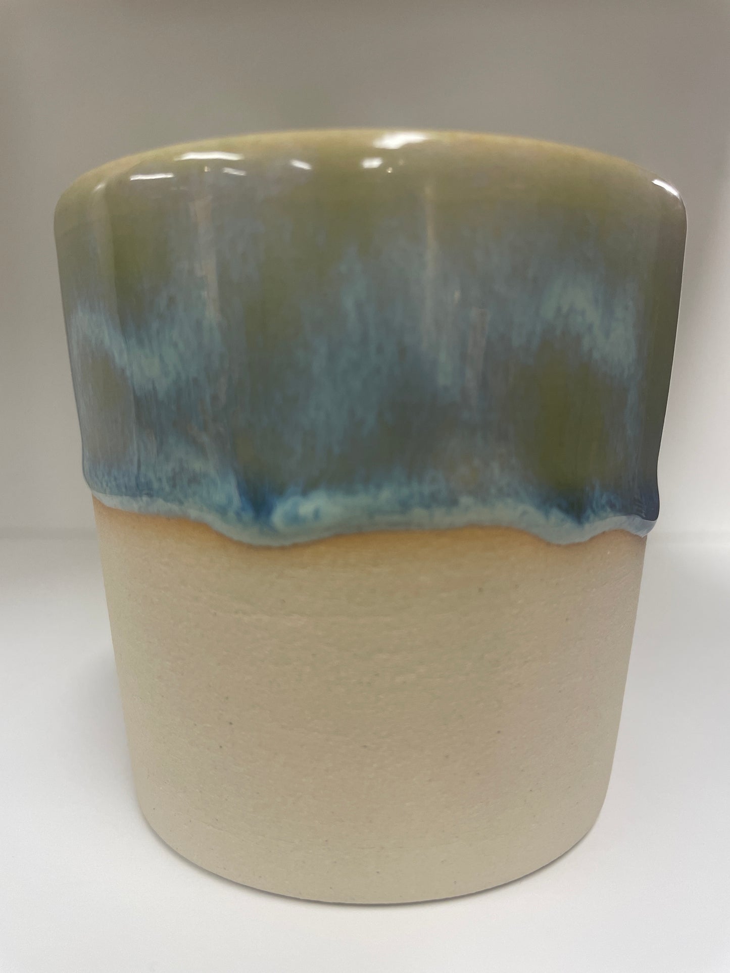 V Cup Green Fall — handmade ceramic by Ceramic Cube, Lusail Doha Qatar