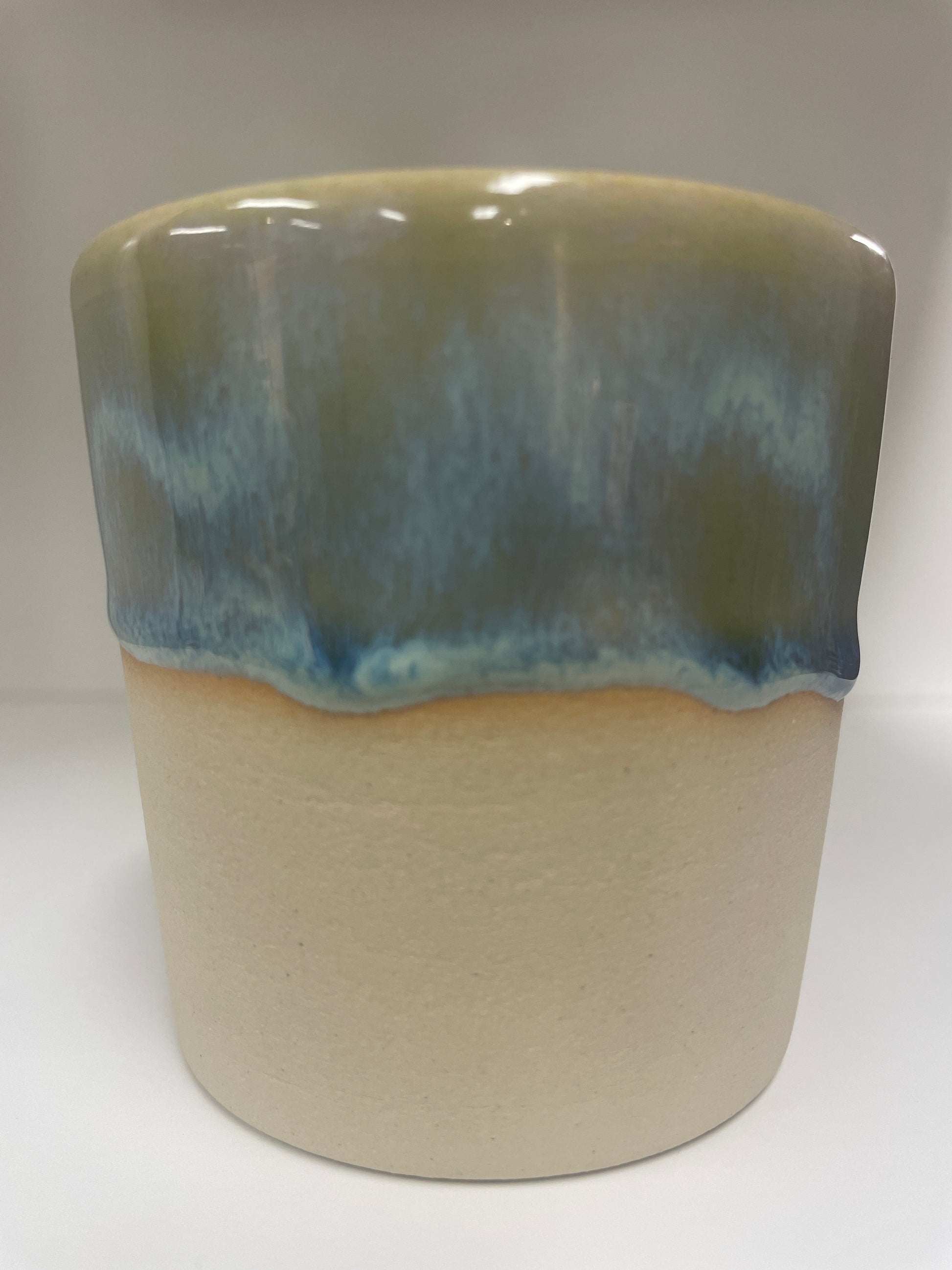 V Cup Green Fall — handmade ceramic by Ceramic Cube, Lusail Doha Qatar