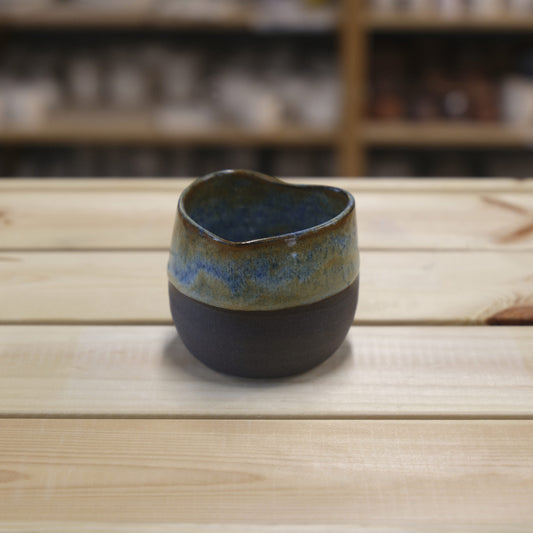 Handmade ceramic Heart Cup Rusty Green - Black thrown on pottery wheel Ceramic Cube Qatar