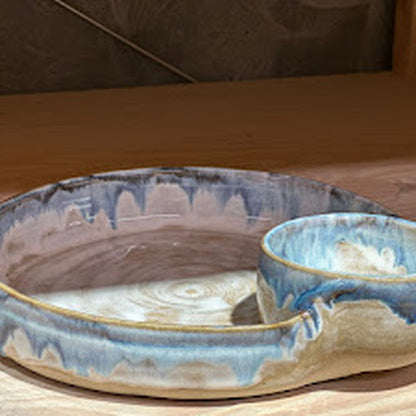 Chip & Dip plate - Blue