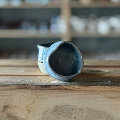 Sprinkled Heart Cup - Blue & brown