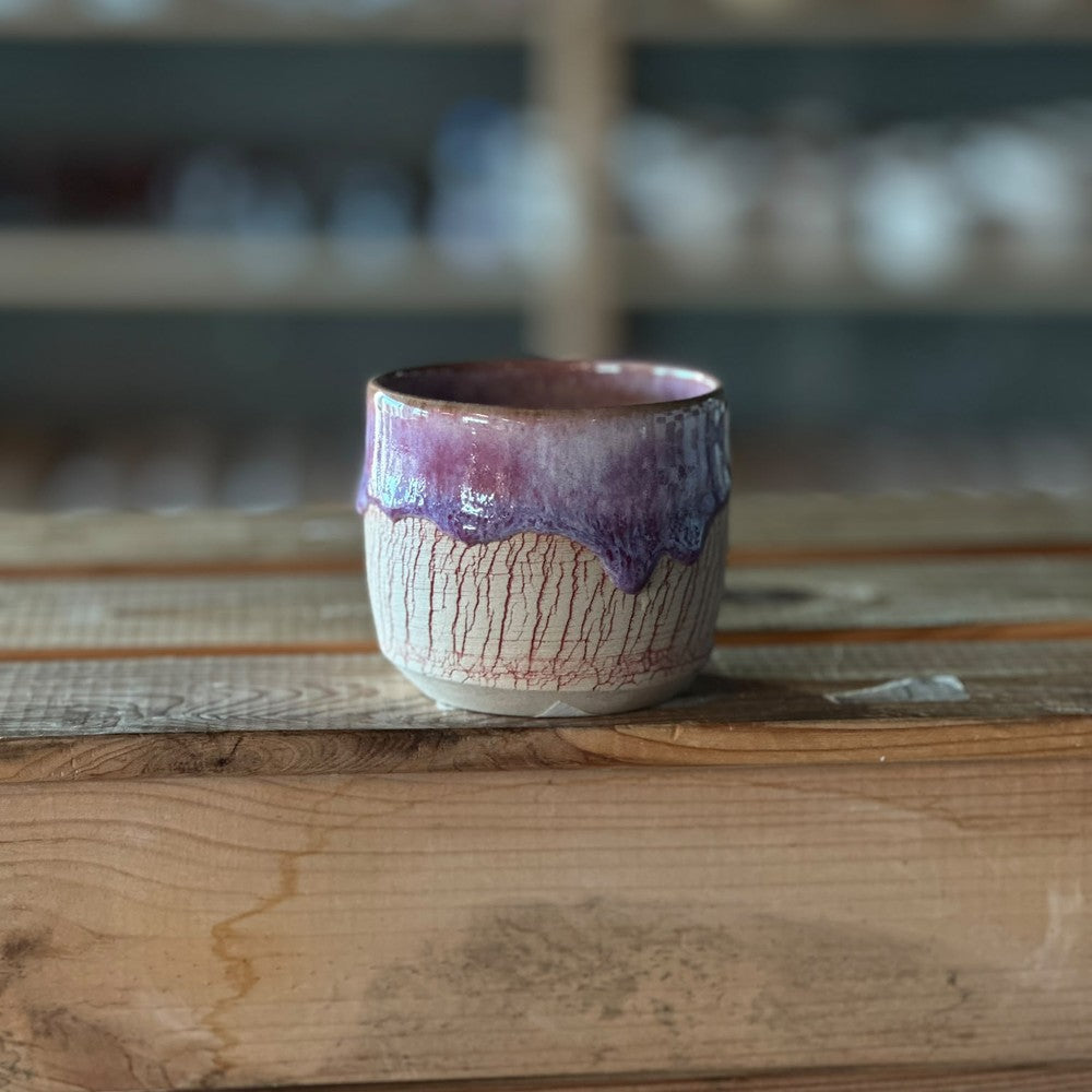Crackle Cup - Pink with purple