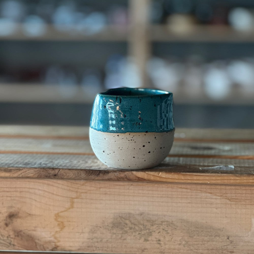 Sprinkled Heart Cup - Blue & brown
