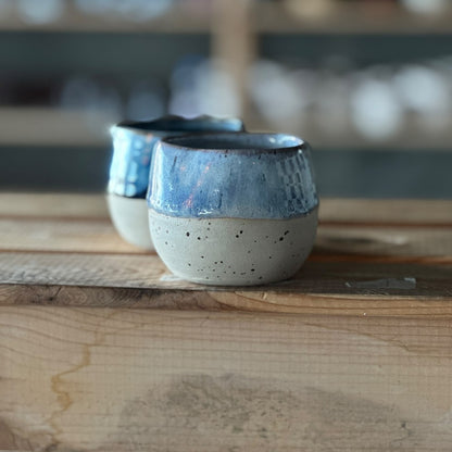 Sprinkled Heart Cup - Blue & brown