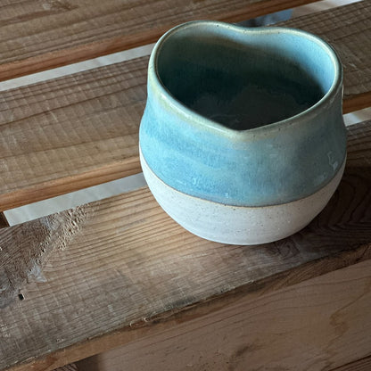Heart Cup - Blue & brown