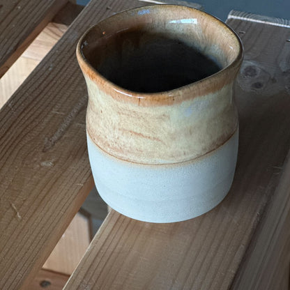 Long Cube Cup - Brown, beige & white