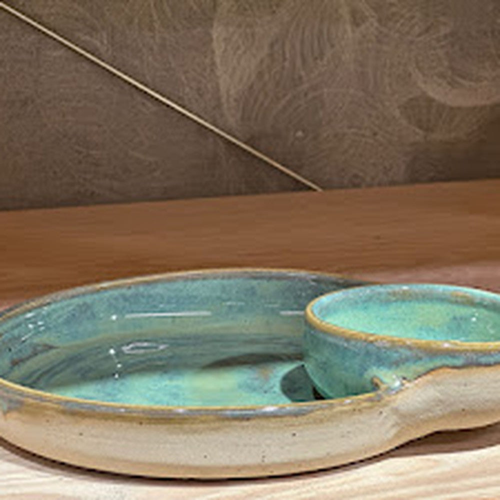 Chip & Dip plate - Blue