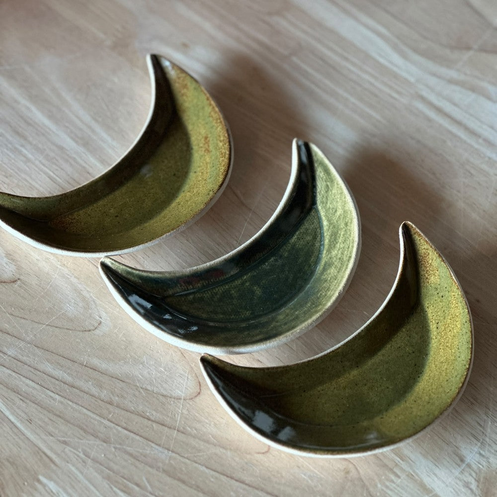 Moon Plate - Blue & brown