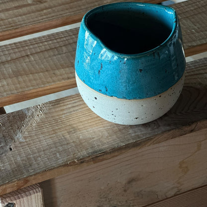 Sprinkled Heart Cup - Blue & brown
