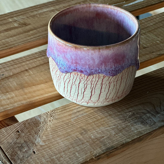 Crackle Cup - Pink with purple