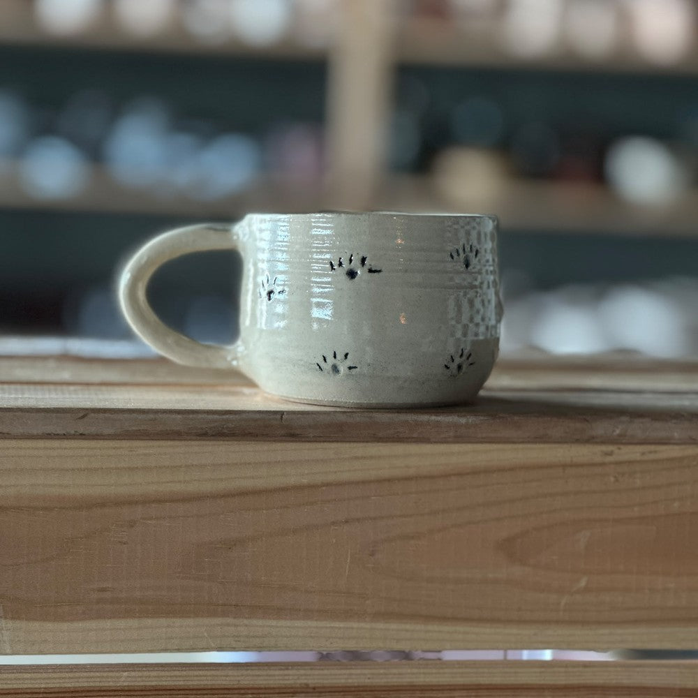 Mug with Totoro, Hearts & Flowers - Green