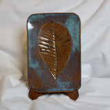 Rectangle Plate with Leaf Print